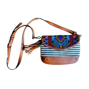 MMS - Striped Tribal Crossbody Bag